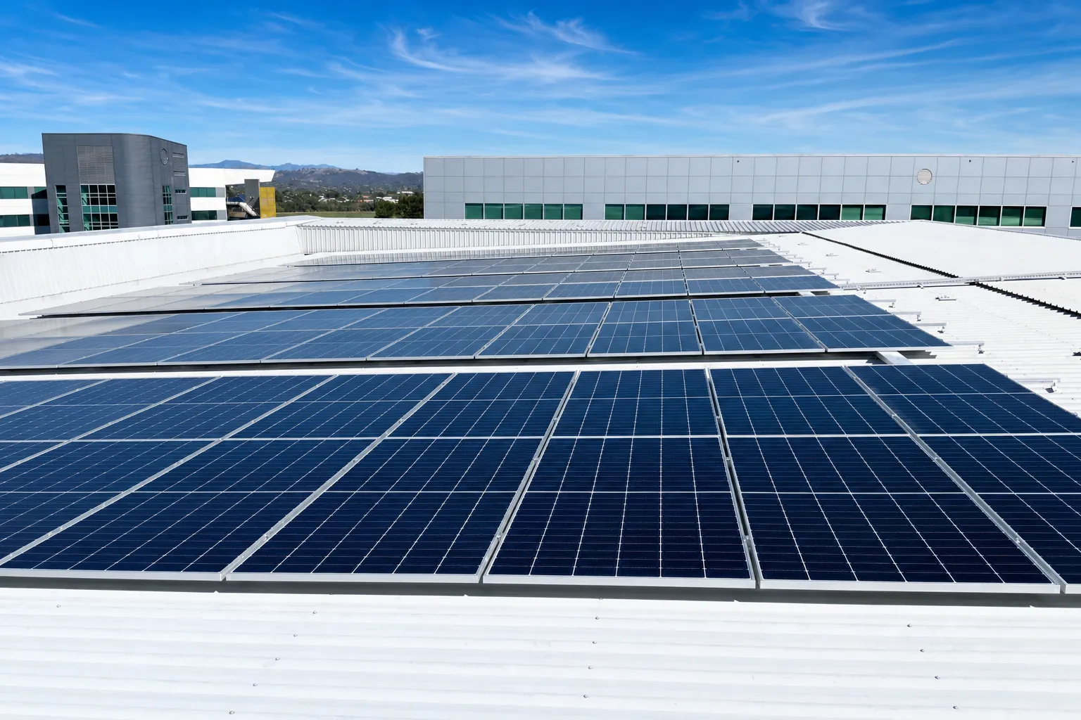 Canberra Airport Solar Installation Commercial solar installation on a Canberra Airport building rooftop by SolarHub