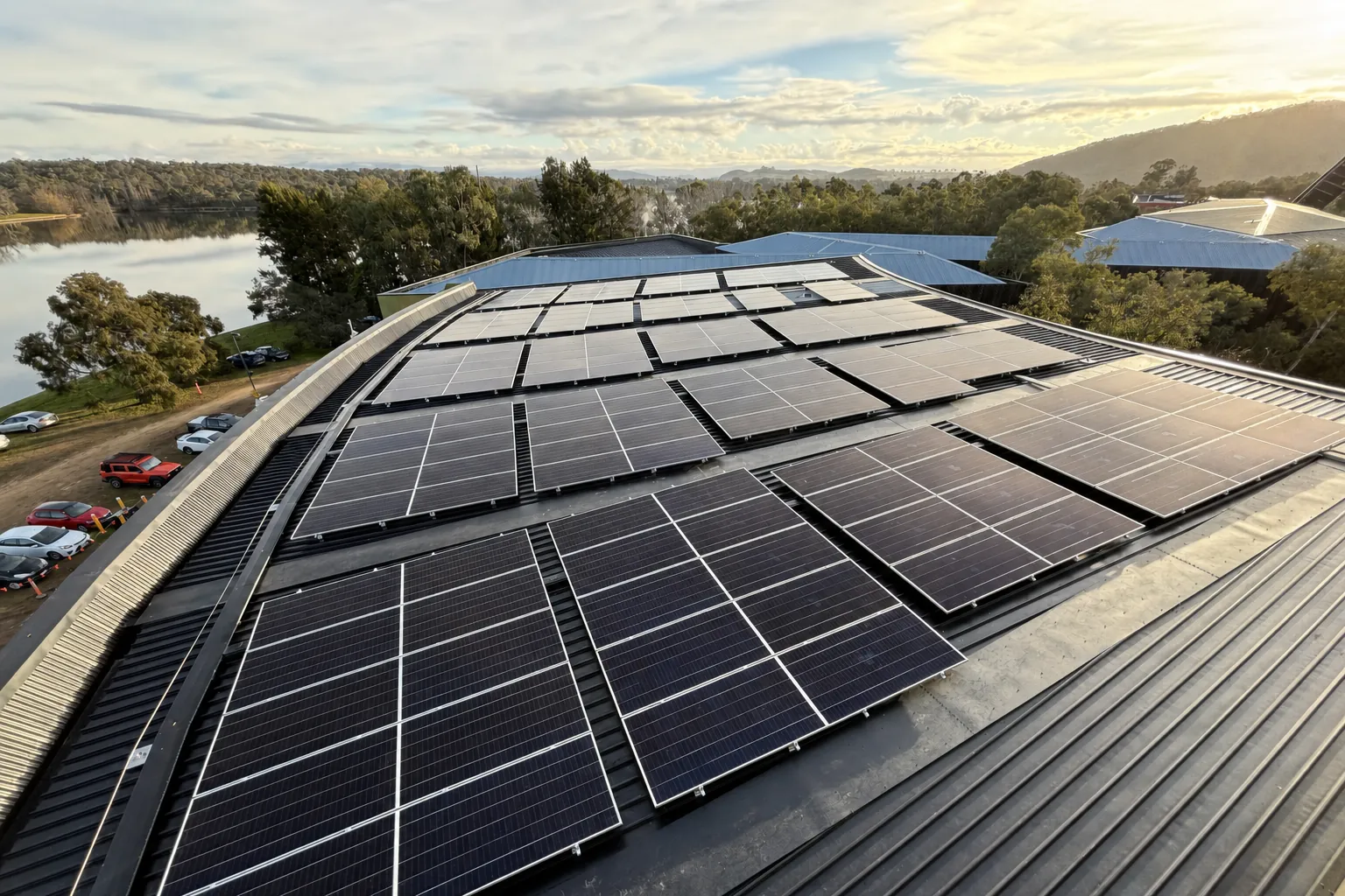 National Museum of Australia Solar Rooftop solar panels at the National Museum of Australia in Acton, installed by SolarHub across four stages